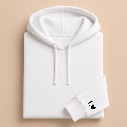 Pull couple assorti personnalisé – Hoodie Broderie Droite Rouge