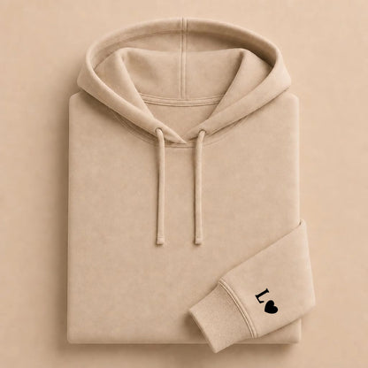 Pull couple assorti personnalisé – Hoodie Broderie Droite Rouge