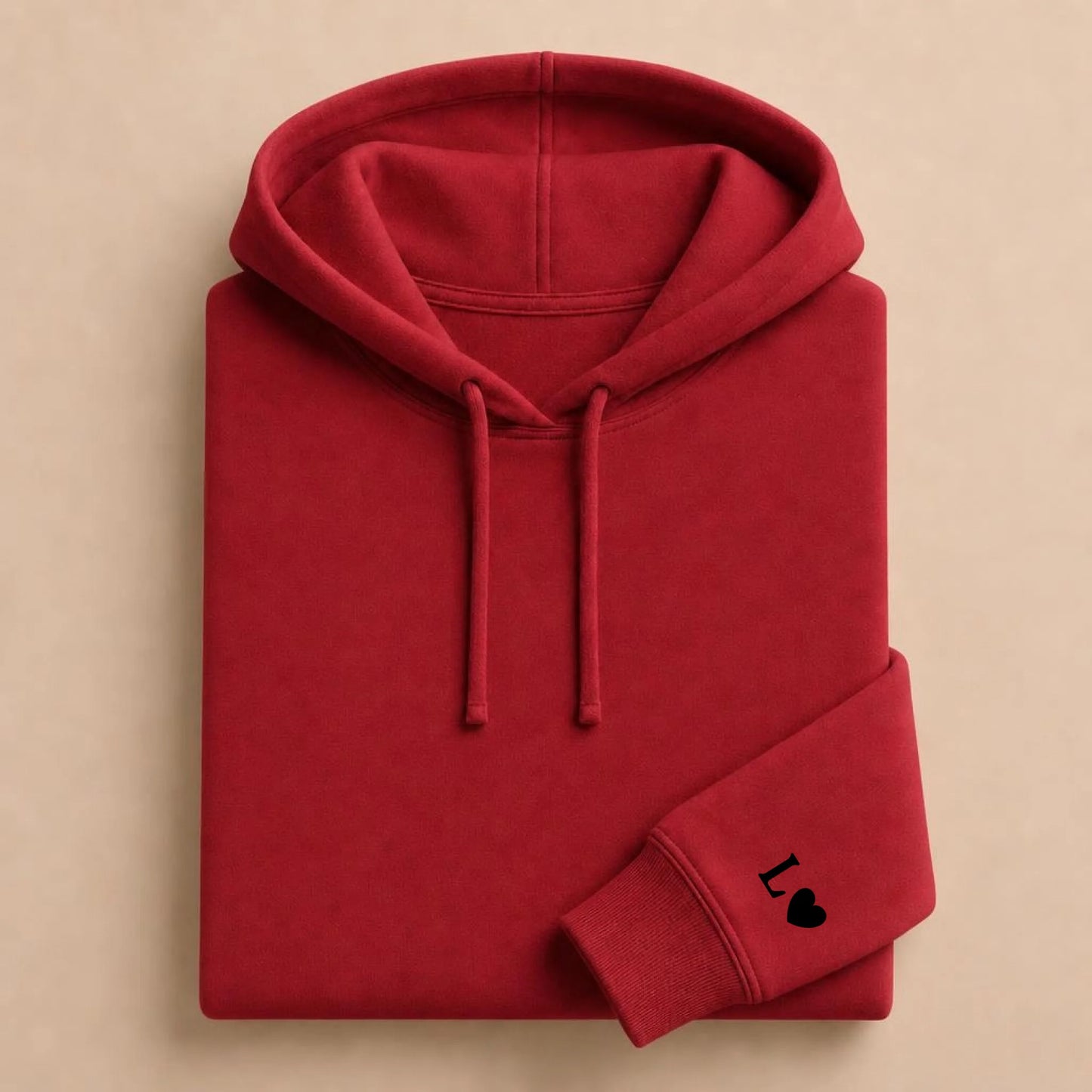 Pull couple assorti personnalisé – Hoodie Broderie Droite Rouge