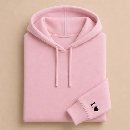Pull couple assorti personnalisé – Hoodie Broderie Droite Rouge