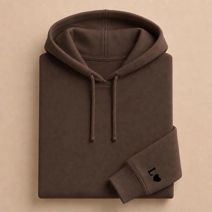 Pull couple assorti personnalisé – Hoodie Broderie Droite Rouge