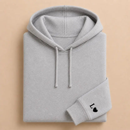 Pull couple assorti personnalisé – Hoodie Broderie Droite Rouge