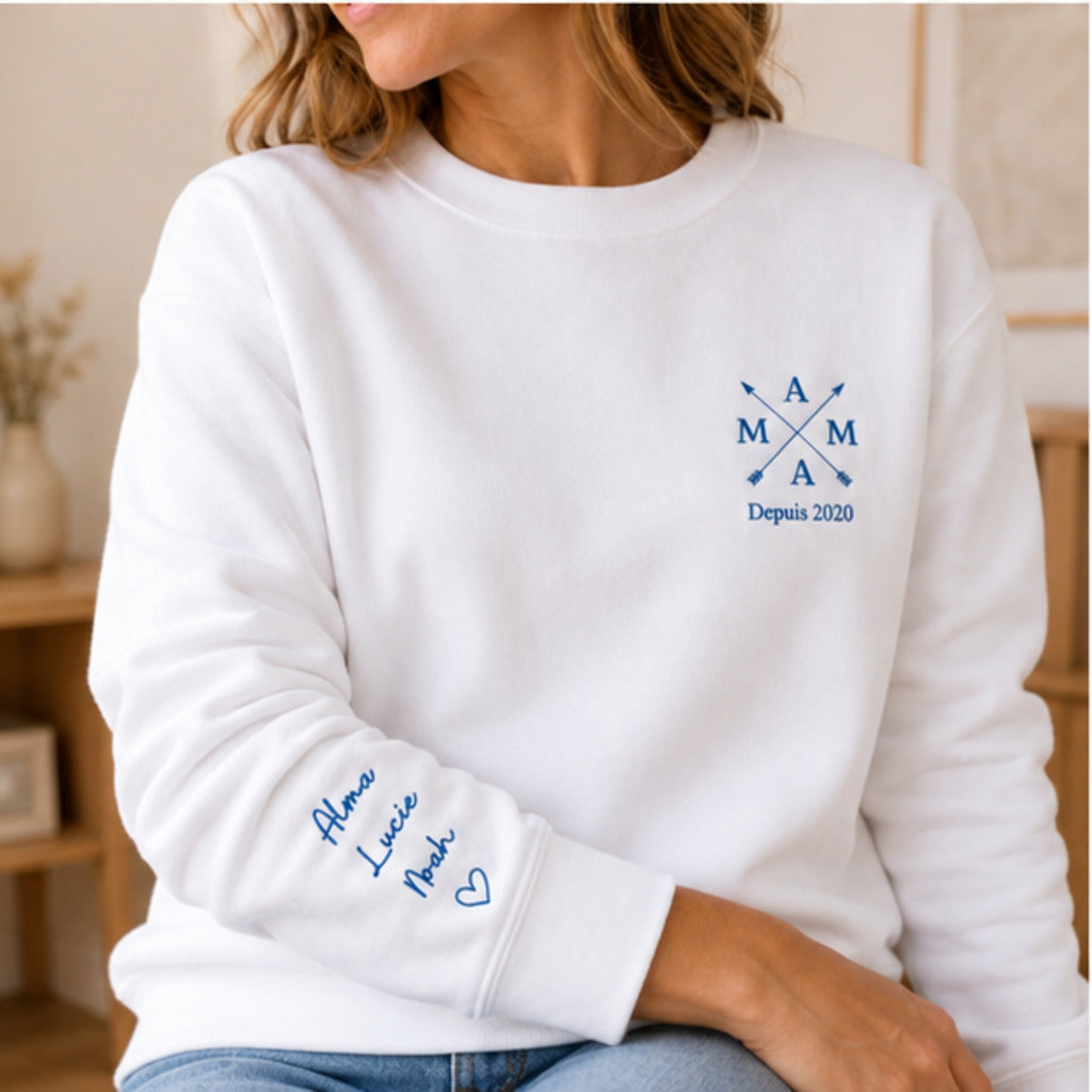 Sweat personnalisé maman brodé - Mama depuis – vue 2