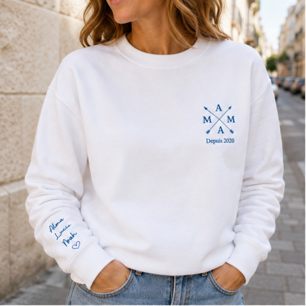 Sweat personnalisé maman brodé - Mama depuis