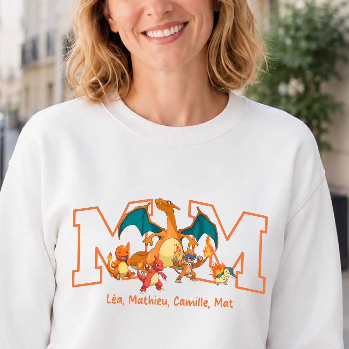 Sweat personnalisé maman - Initiale et prénoms des enfants – vue 2