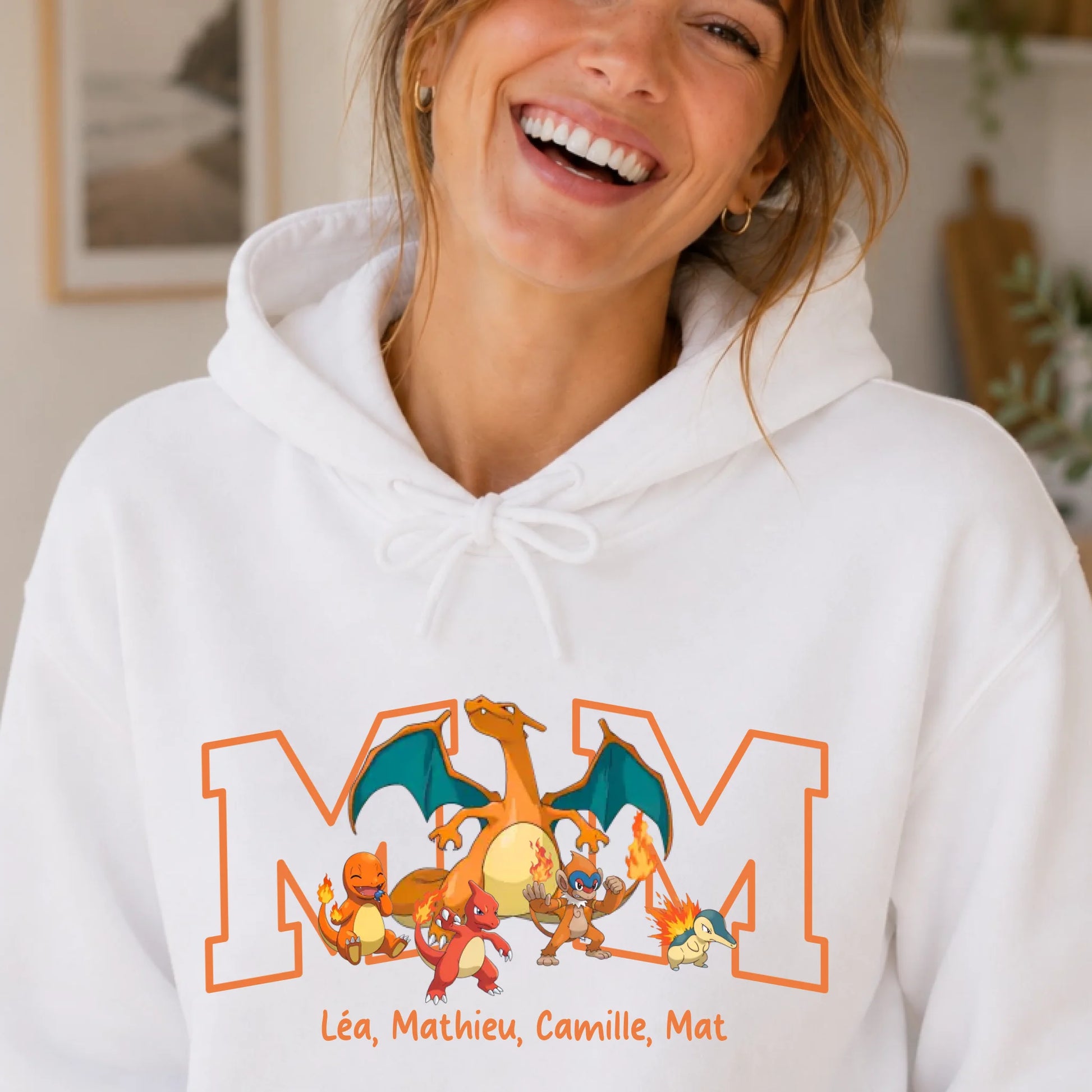 Sweat personnalisé maman - Initiale et prénoms des enfants – vue 21