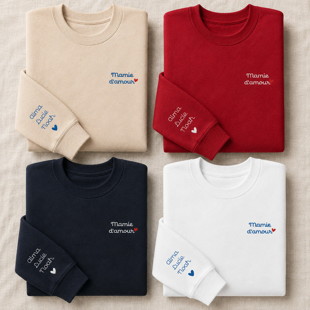 Sweat personnalisé mamie brodé - Mamie d'amour – vue 6