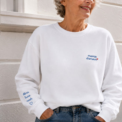 Sweat personnalisé mamie brodé - Mamie d'amour