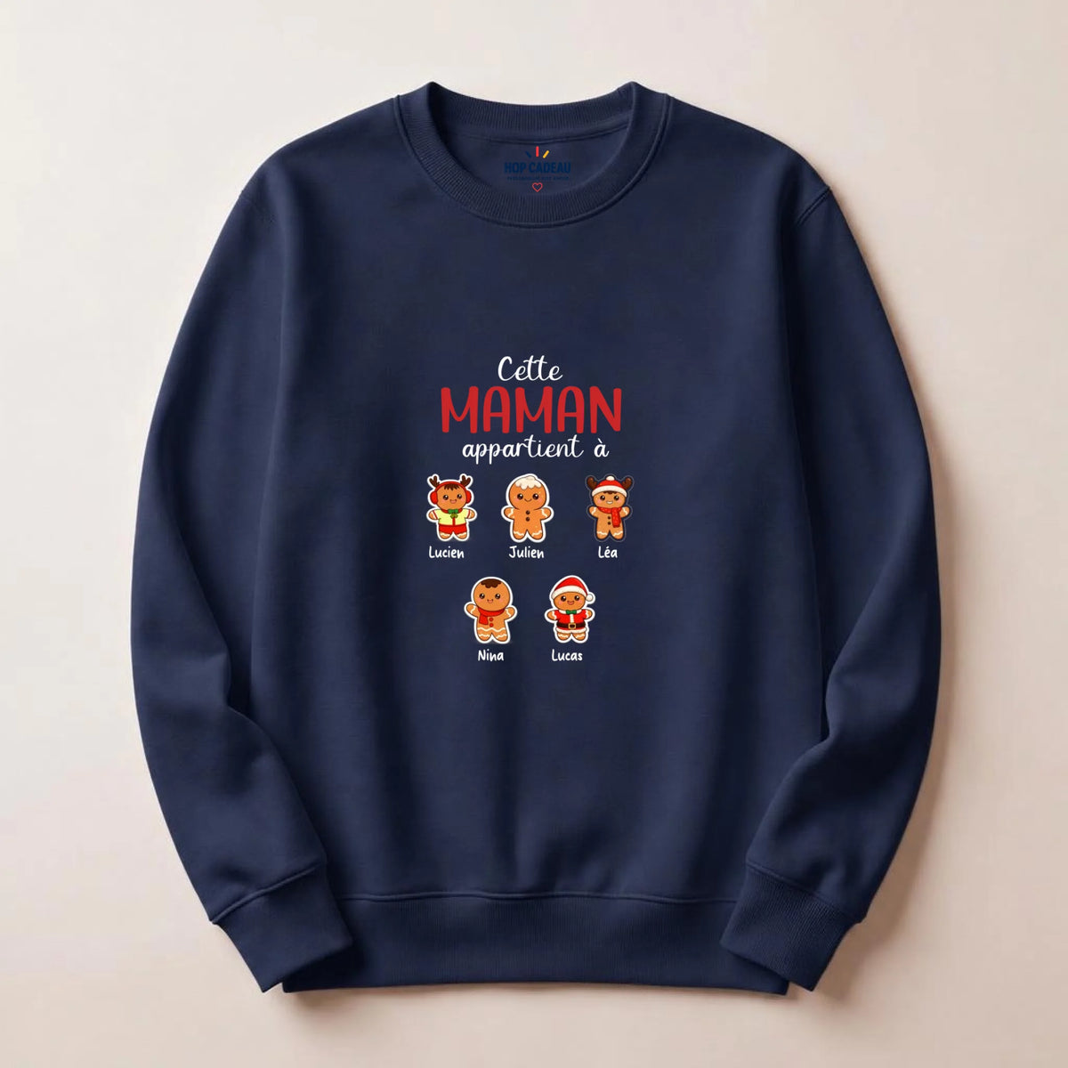 Pull de Noël Maman personnalisé – Pain d’épice – vue 11