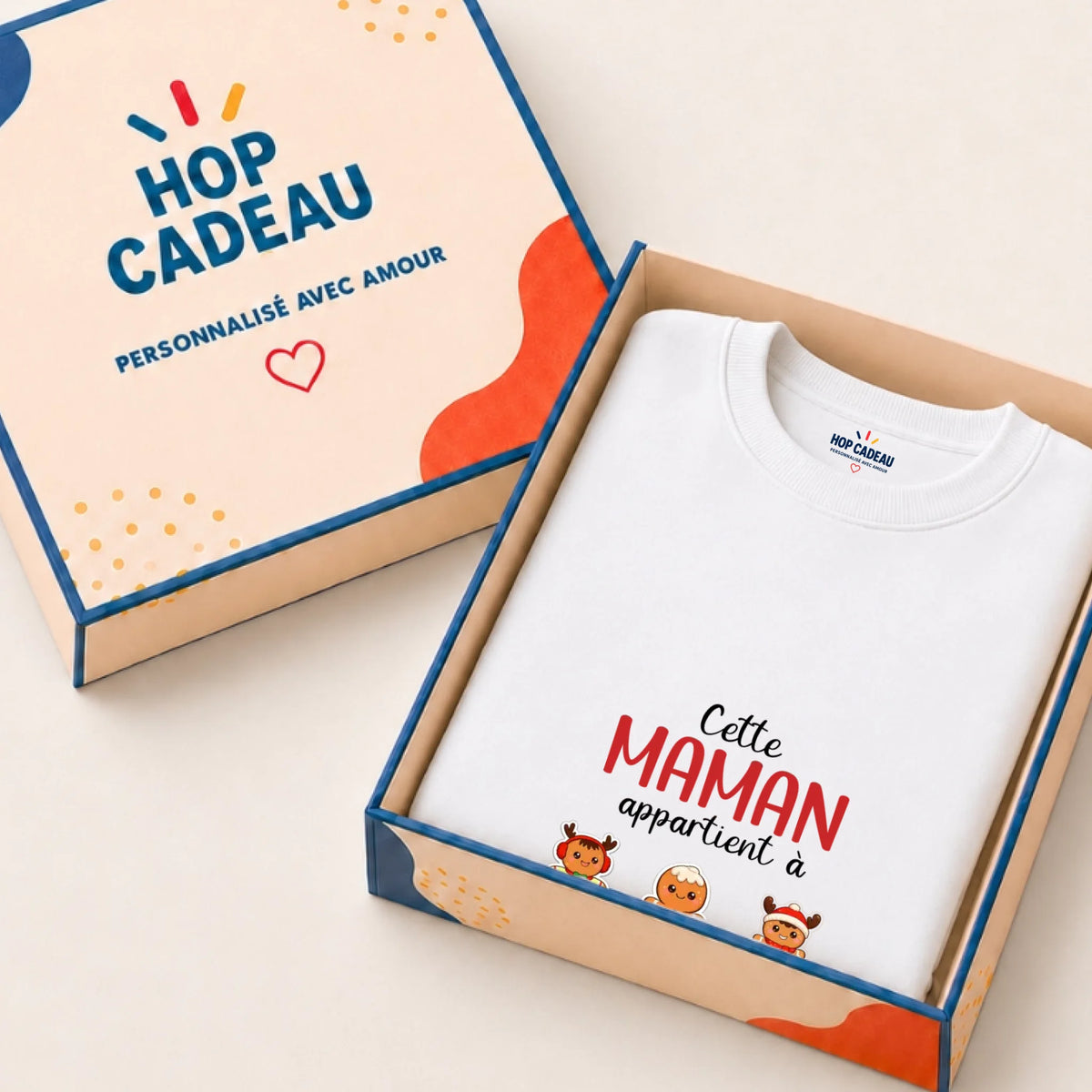 Pull de Noël Maman personnalisé – Pain d’épice – vue 3