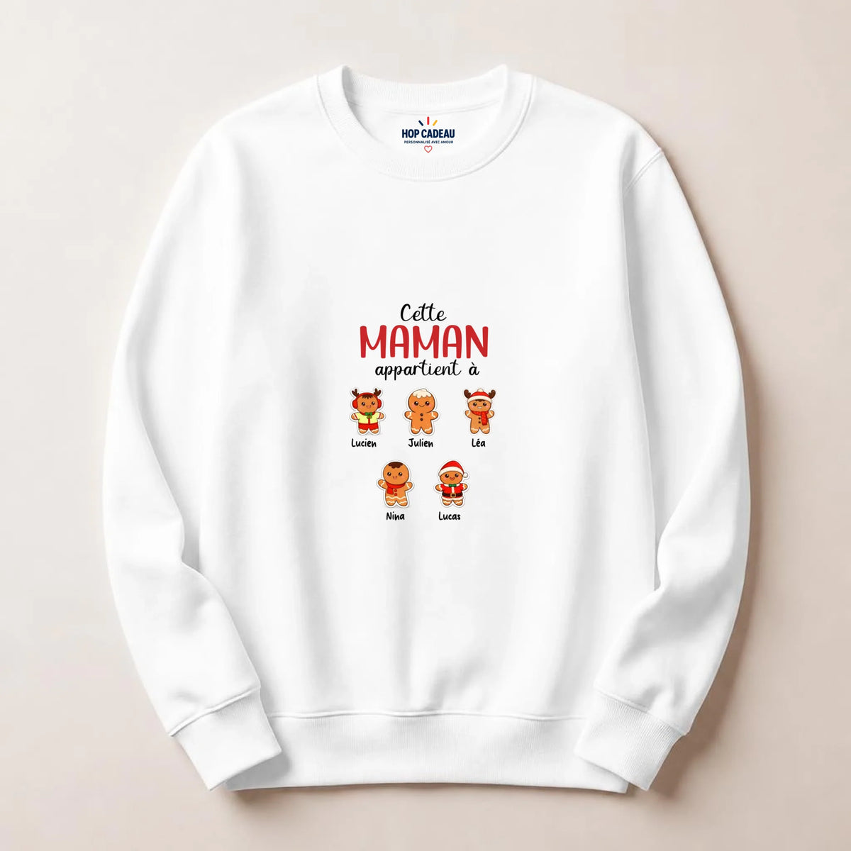 Pull de Noël Maman personnalisé – Pain d’épice – vue 4
