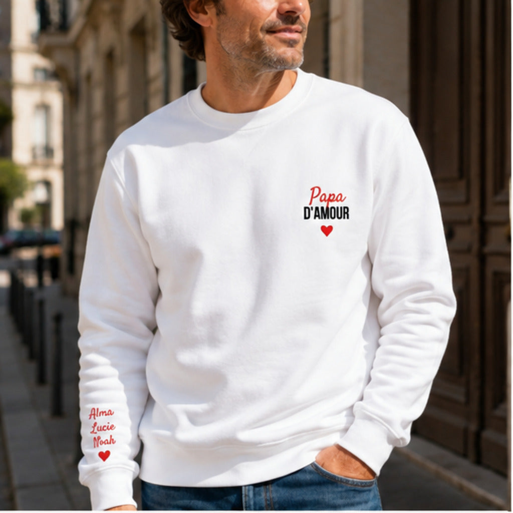Sweat personnalisé papa brodé - Papa d'amour