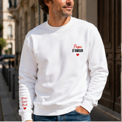 Sweat personnalisé papa brodé - Papa d'amour