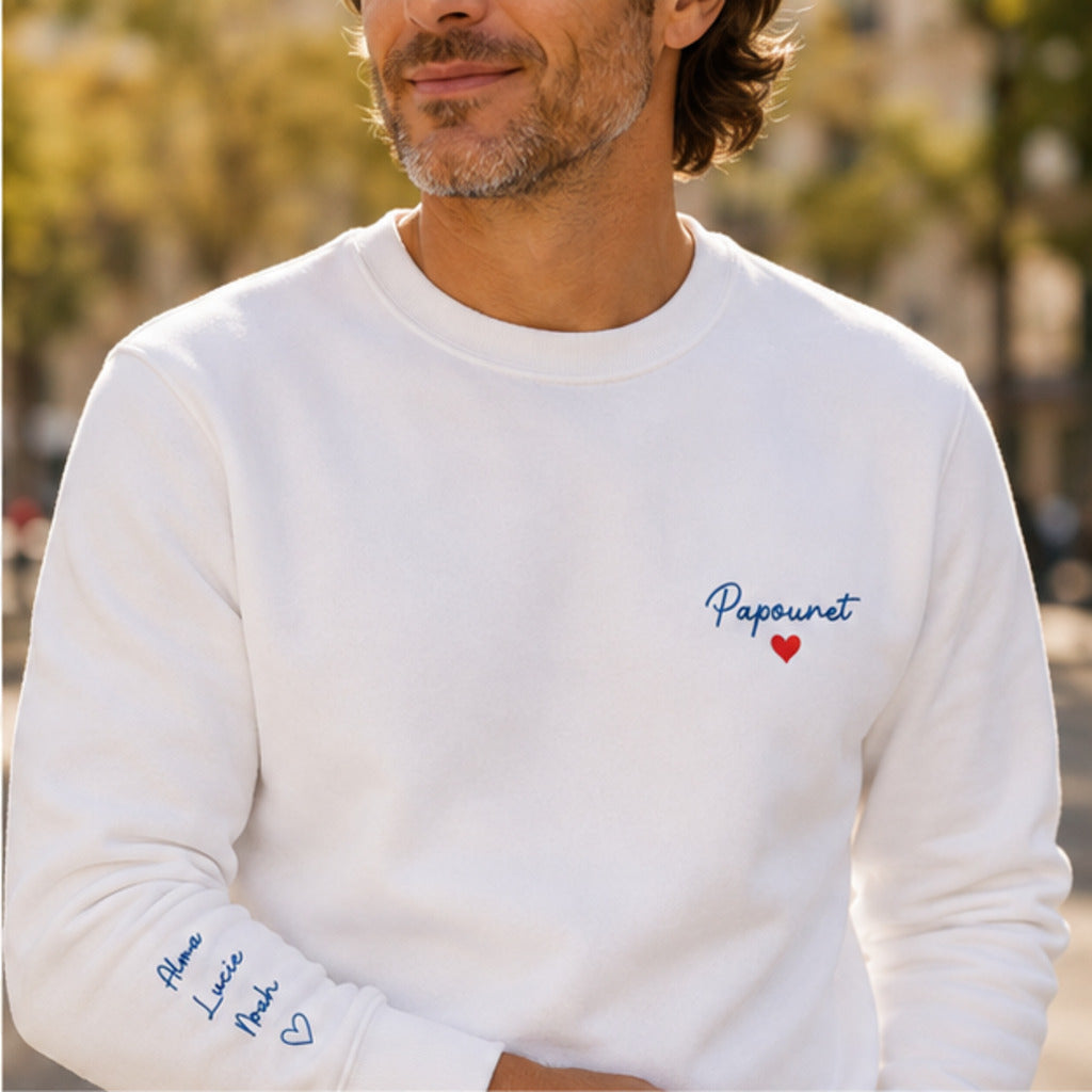 Sweat personnalisé papa brodé - Papounet