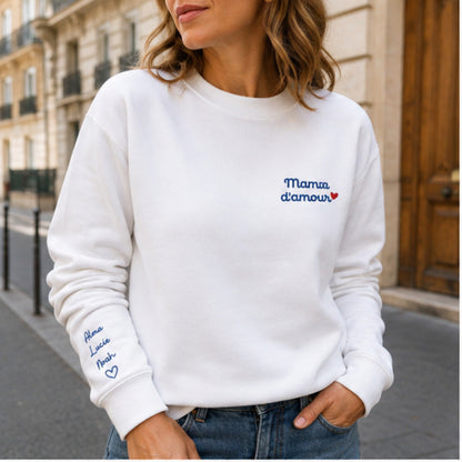Sweat personnalisé maman brodé - Maman d'amour