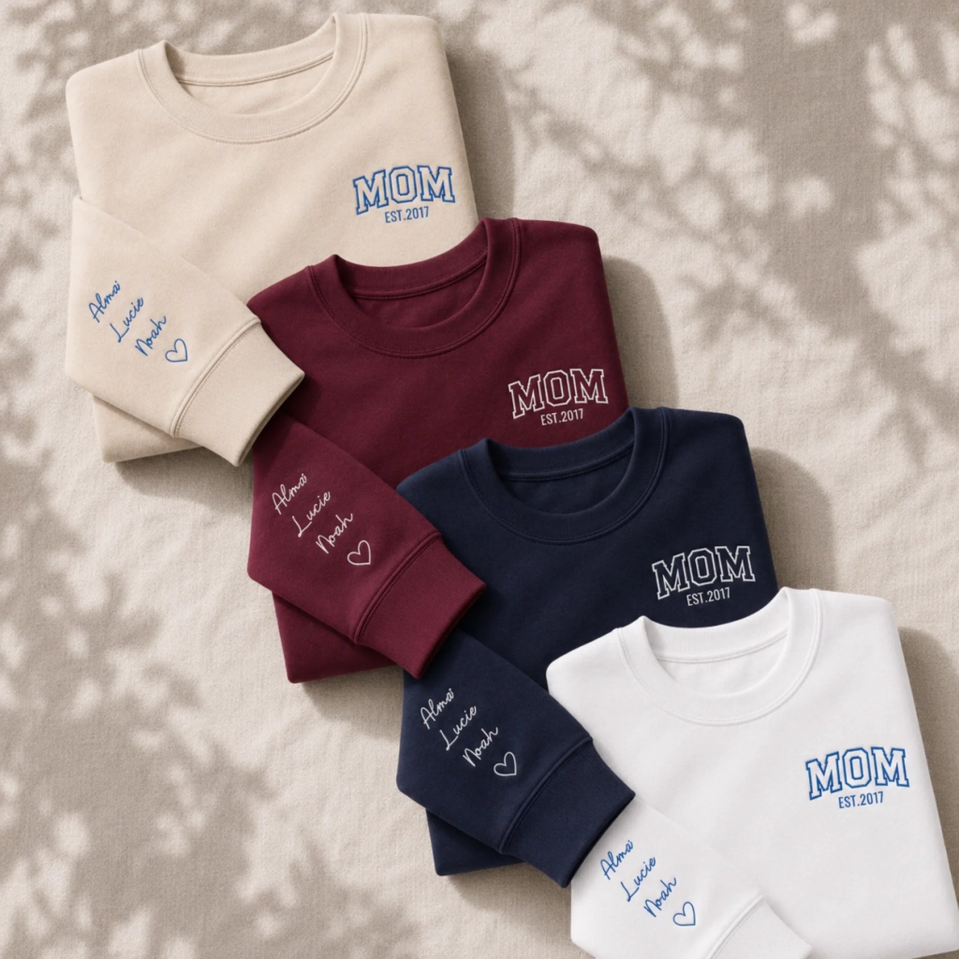 Sweat personnalisé maman - MOM et prénoms des enfants – vue 2