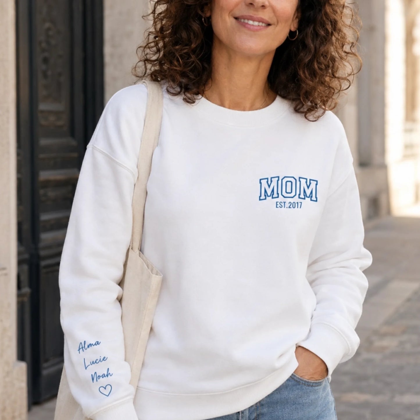Sweat personnalisé maman - MOM et prénoms des enfants – vue 3