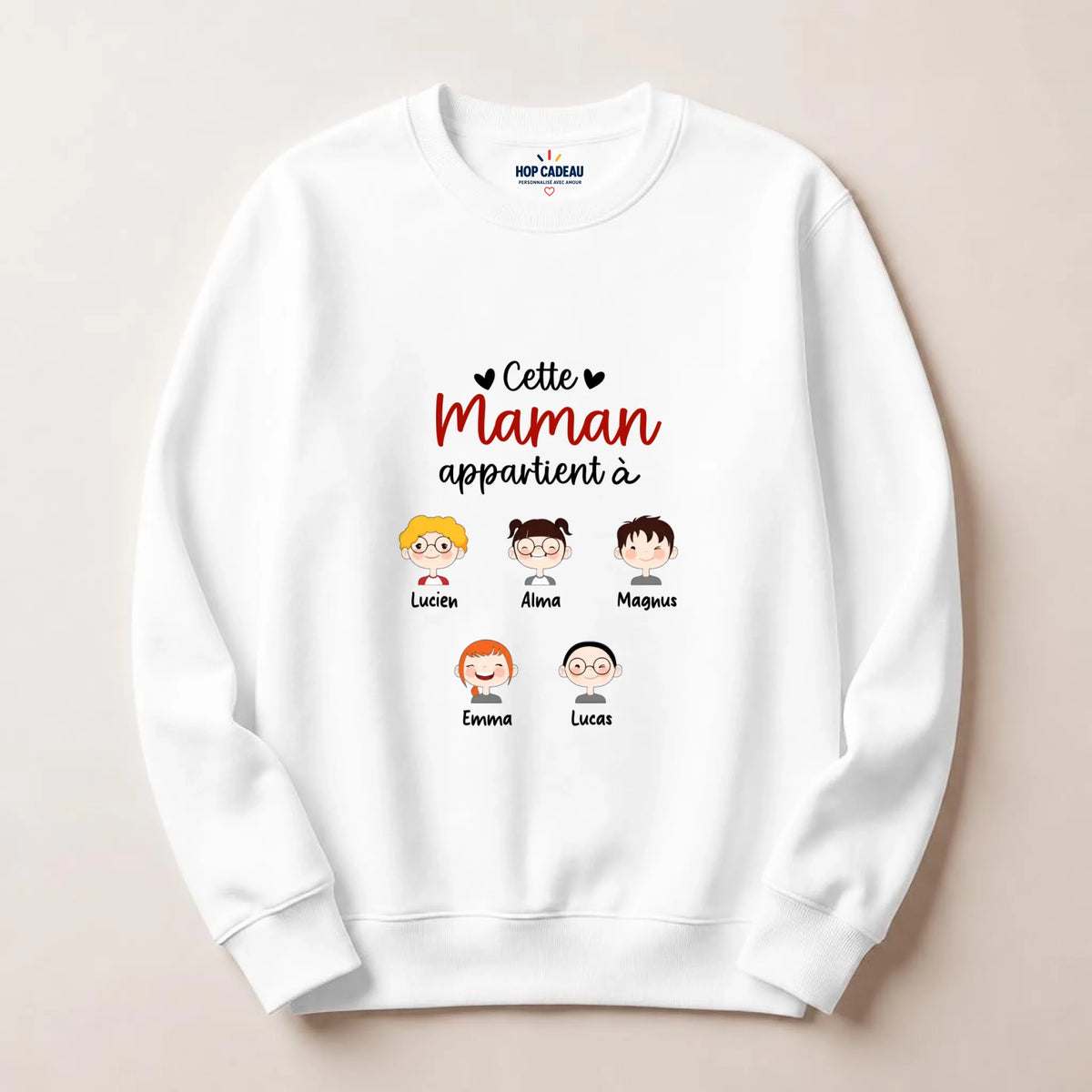 Pull Maman personnalisé – Cette Maman appartient à – vue 4