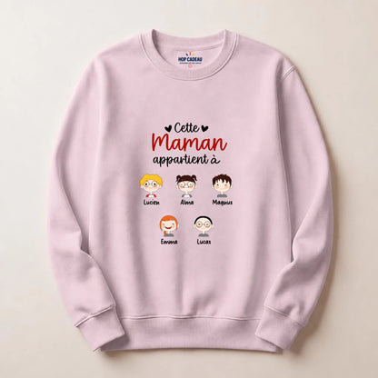Pull Maman personnalisé – Cette Maman appartient à – vue 5