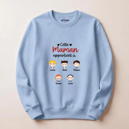 Pull Maman personnalisé – Cette Maman appartient à – vue 6