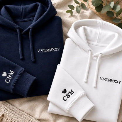 Pull personnalisé couple brodé date – vue 18