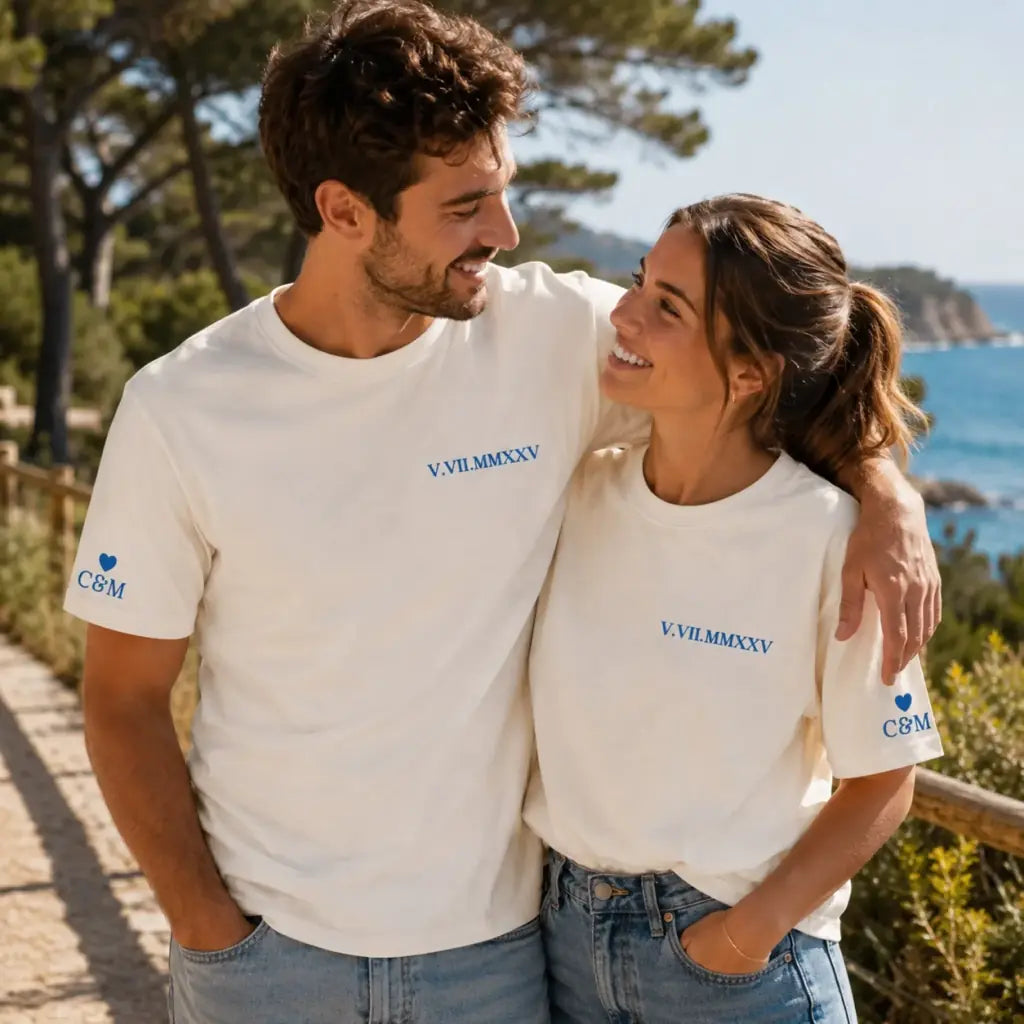 Pull personnalisé couple brodé date – vue 36