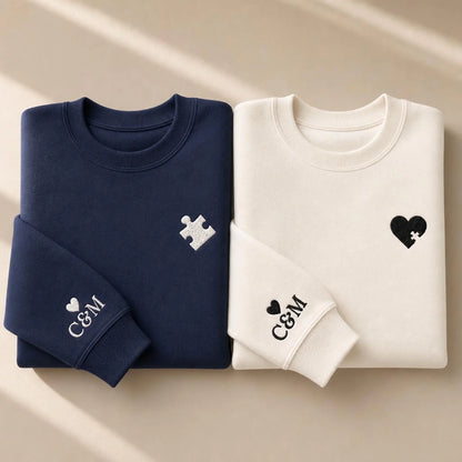 Pull personnalisé couple broderie – 2T-shirt personnalisé