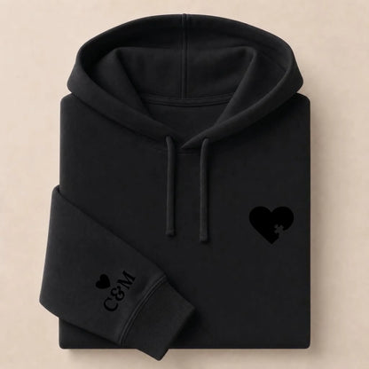 Pull personnalisé couple broderie – Hoodie Broderie Droite Rouge