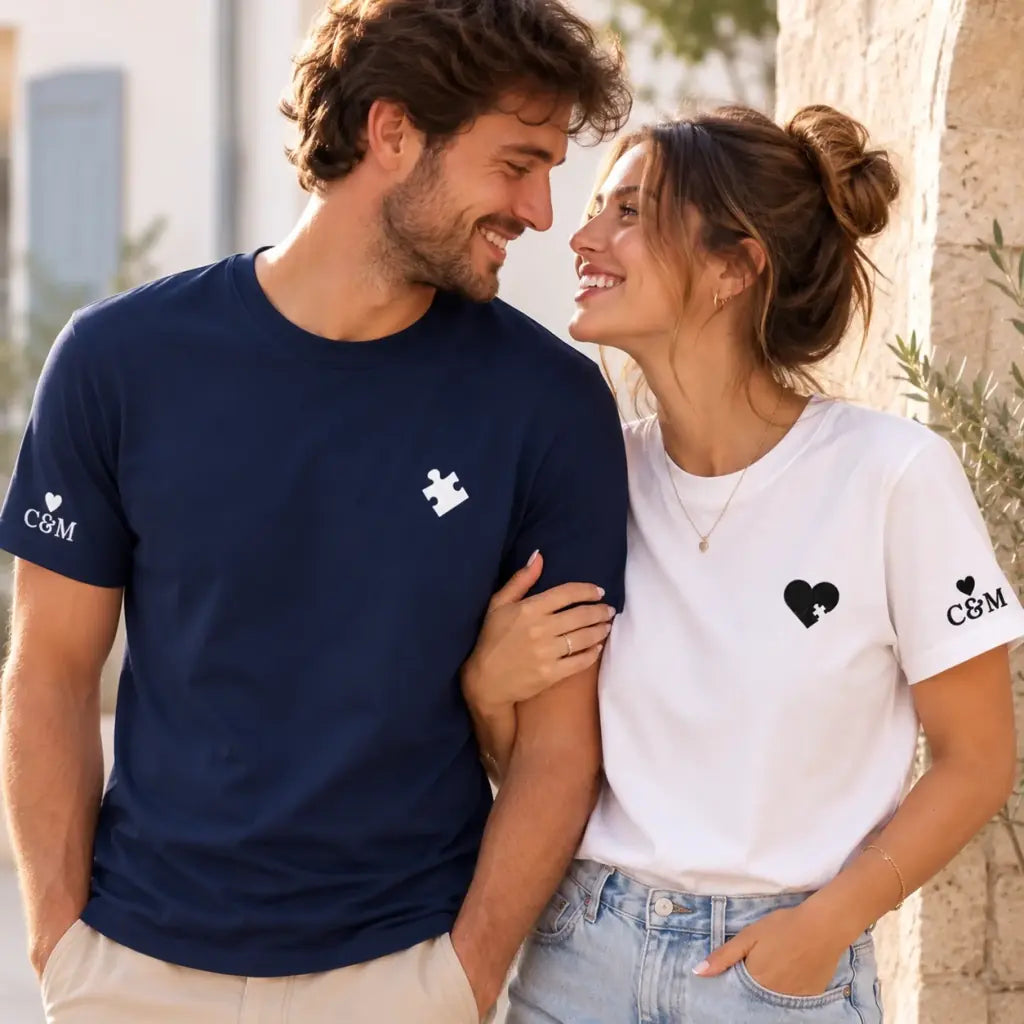 Pull personnalisé couple broderie – 24T-shirt personnalisé