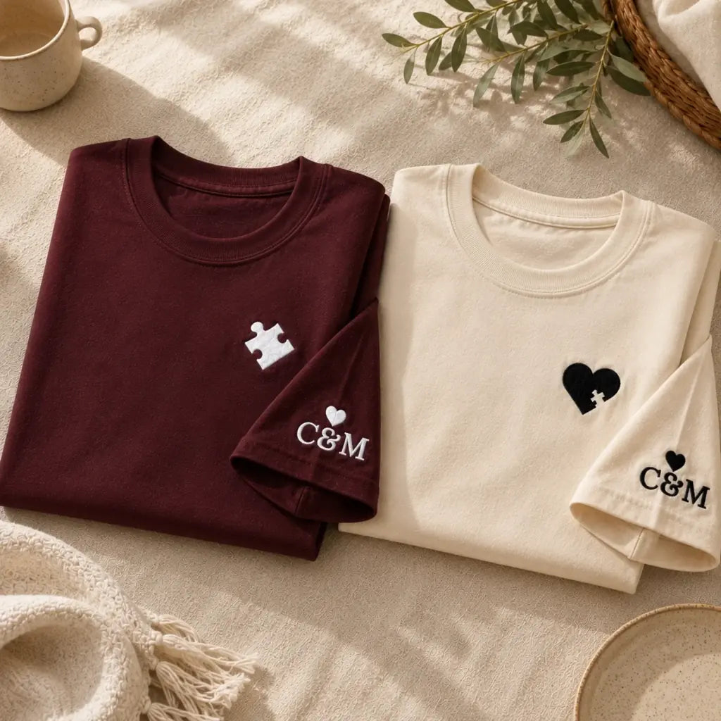 Pull personnalisé couple broderie – 17T-shirt personnalisé