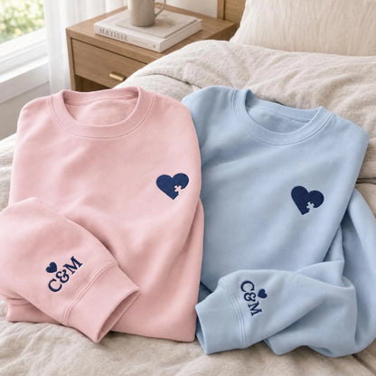 Pull personnalisé couple broderie – 14T-shirt personnalisé