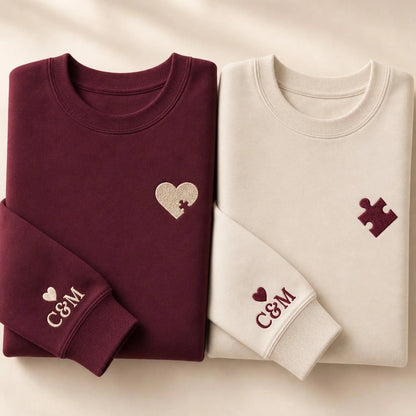 Pull personnalisé couple broderie