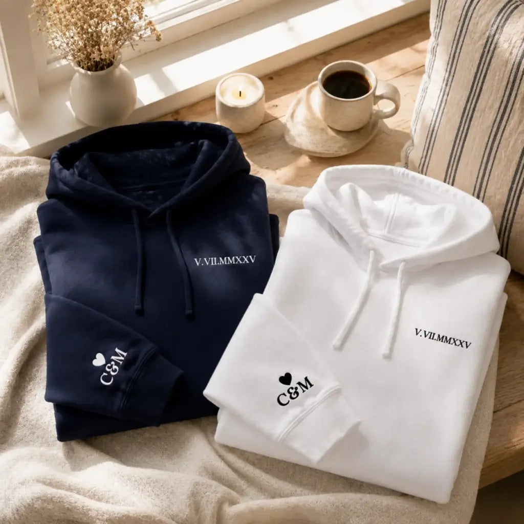 Pull personnalisé couple date chiffre romain – vue 18