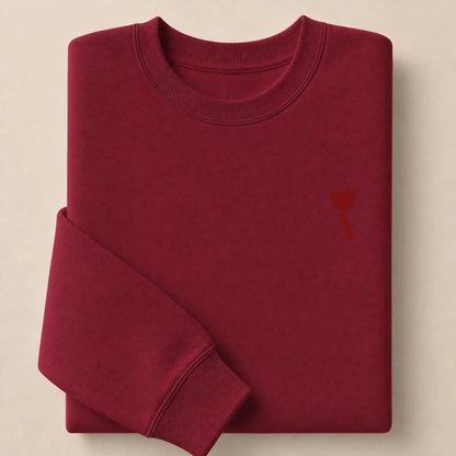 Pull personnalisé couple initiale – Hoodie Broderie Droite Rouge