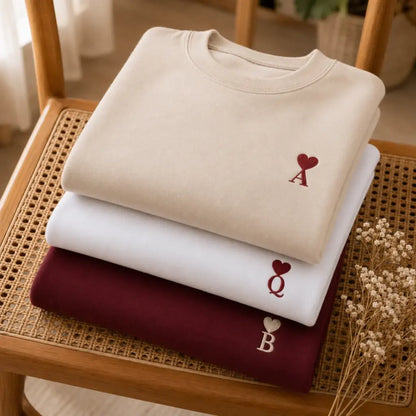 Pull personnalisé couple initiale – vue 18