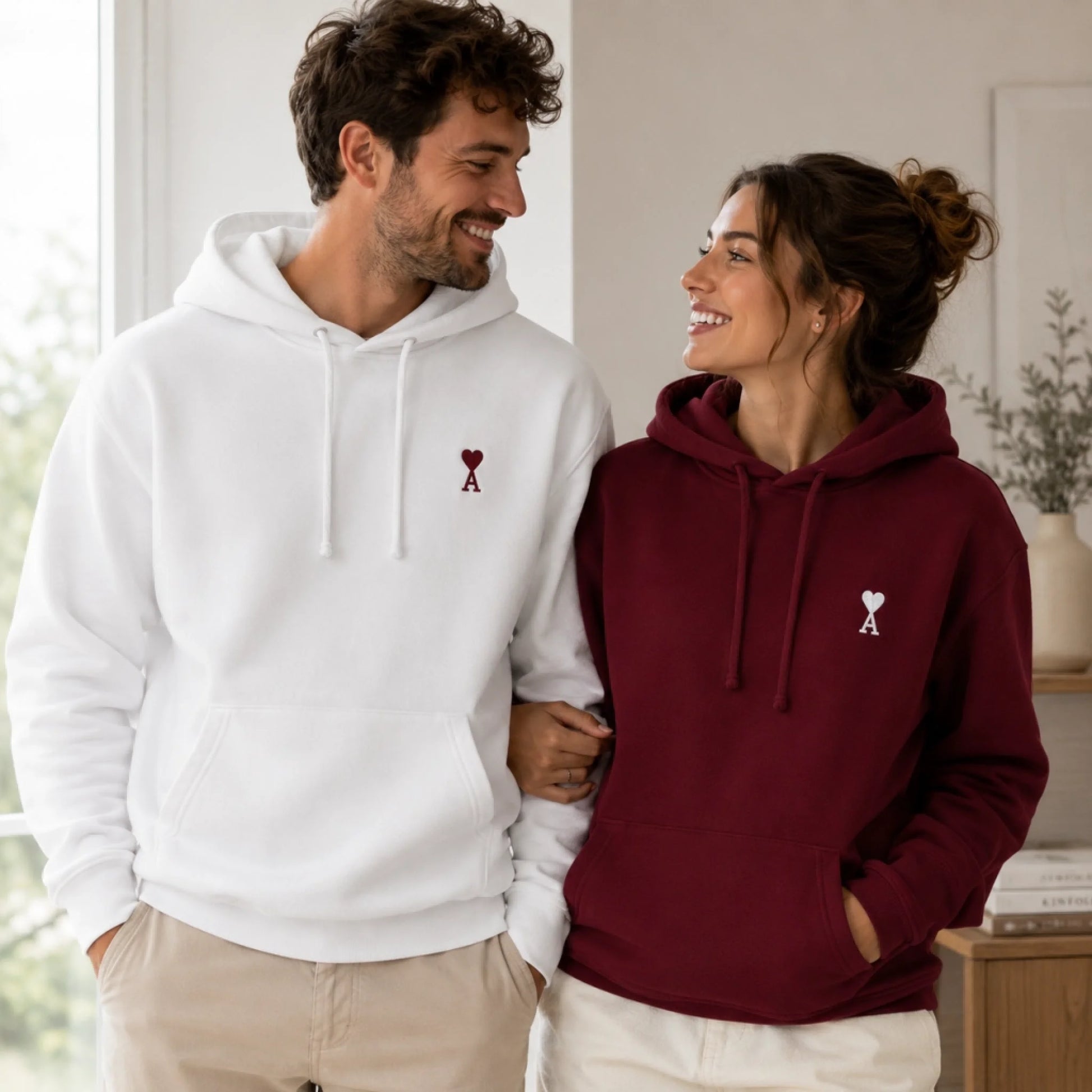 Pull personnalisé couple initiale – vue 23