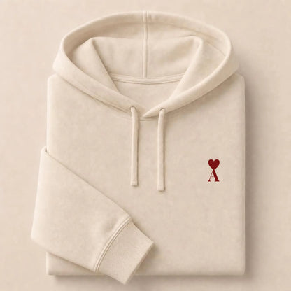 Pull personnalisé couple initiale – Hoodie Broderie Droite Rouge
