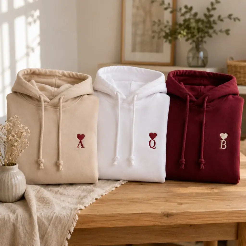 Pull personnalisé couple initiale – vue 38