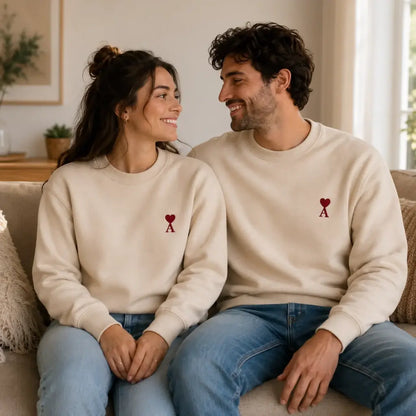 Pull personnalisé couple initiale – vue 5