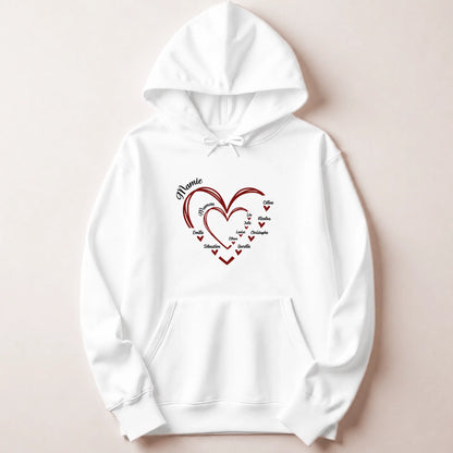 Pull Maman ou Mamie personnalisé – Cœurs et prénoms – vue 16