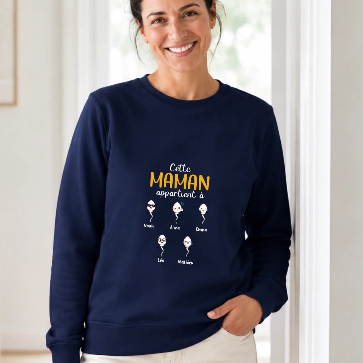 Pull Maman personnalisé – Ses enfants – vue 3