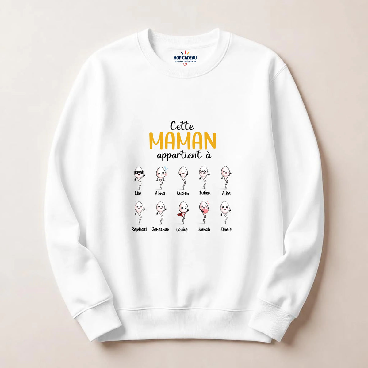 Pull Maman personnalisé – Ses enfants – vue 4
