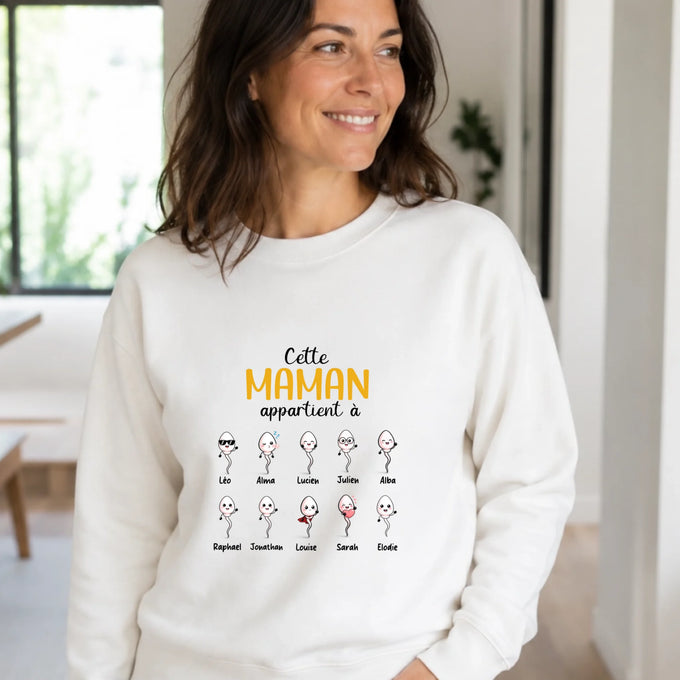 Pull Maman personnalisé – Ses enfants