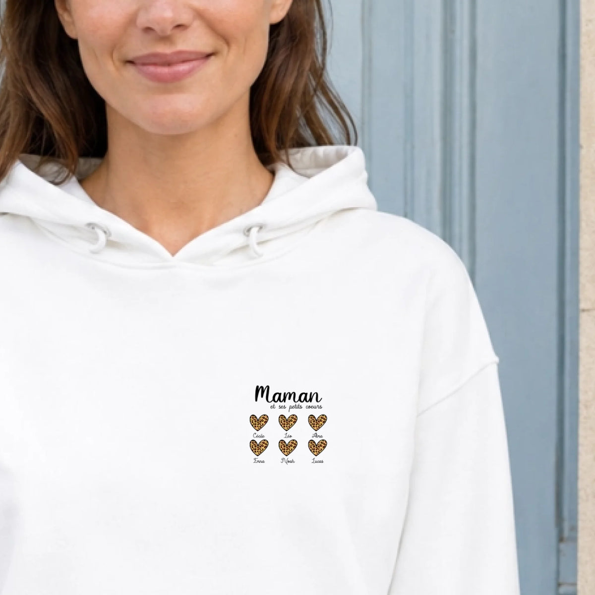 Pull Maman personnalisé – Ses petits cœurs – vue 12