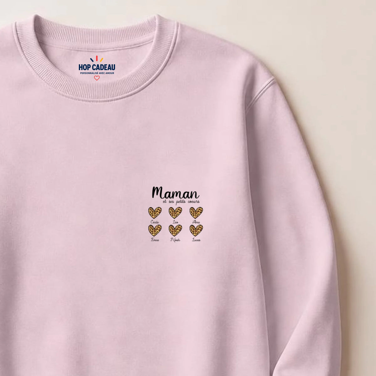 Pull Maman personnalisé – Ses petits cœurs – vue 4