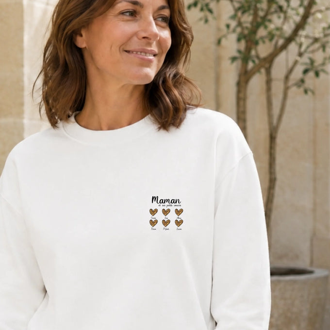 Pull Maman personnalisé – Ses petits cœurs