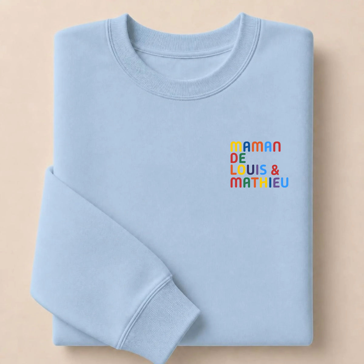 Pull personnalisé Maman - Prénoms multicolore brodé – vue 10