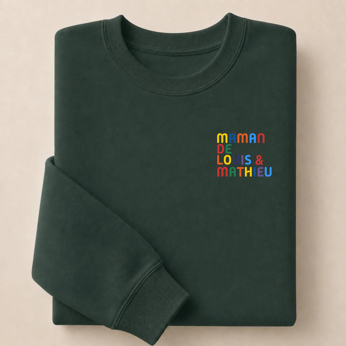 Pull personnalisé Maman - Prénoms multicolore brodé – vue 13