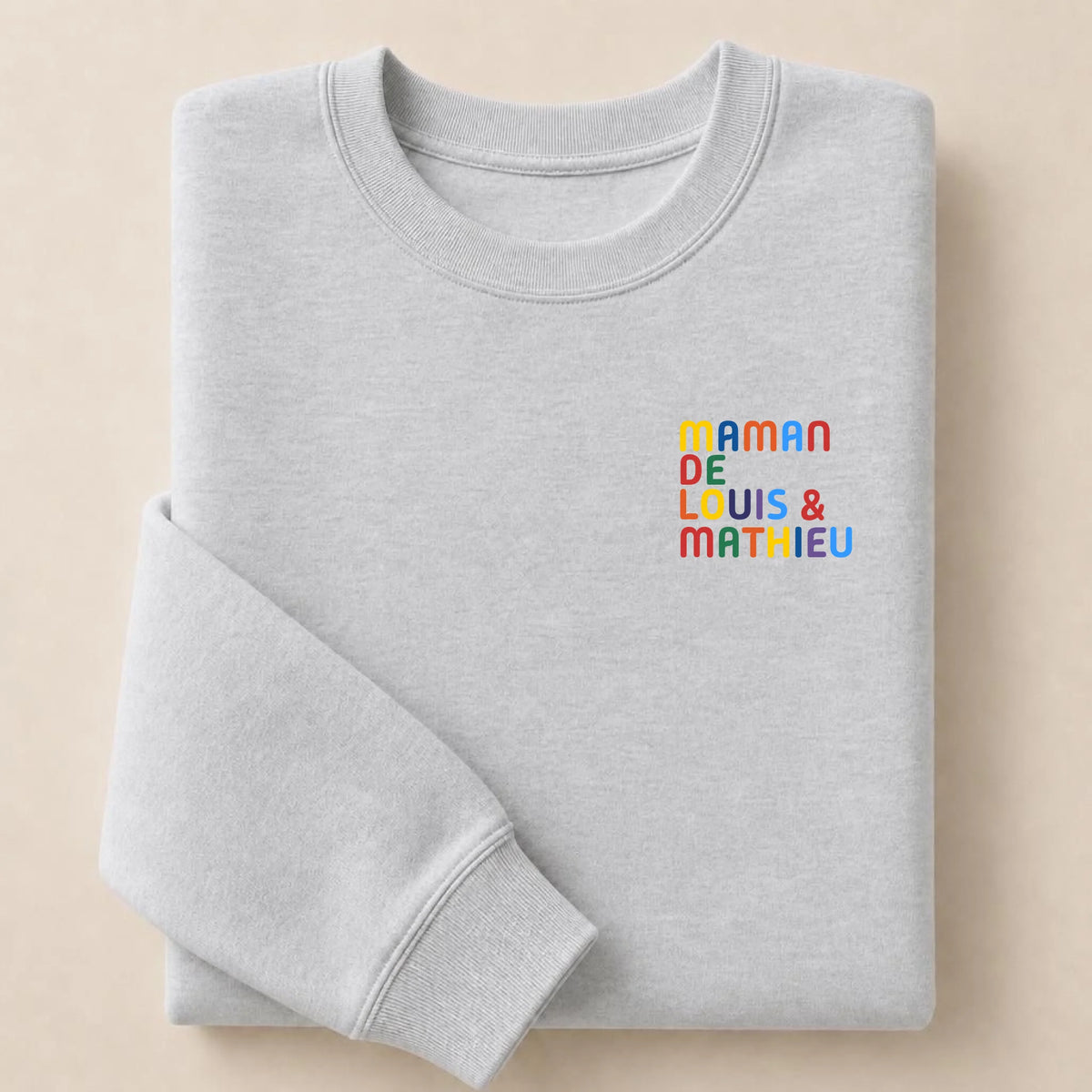 Pull personnalisé Maman - Prénoms multicolore brodé – vue 14