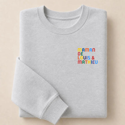 Pull personnalisé Maman - Prénoms multicolore brodé – vue 14